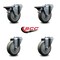 Service Caster 4'' Gray Poly Wheel Swivel Bolt Hole Caster Set with 2 Posi Lock Brakes, 4PK SCC-BH20S414-PPUB-PLB-2-S-2 - alternate 4